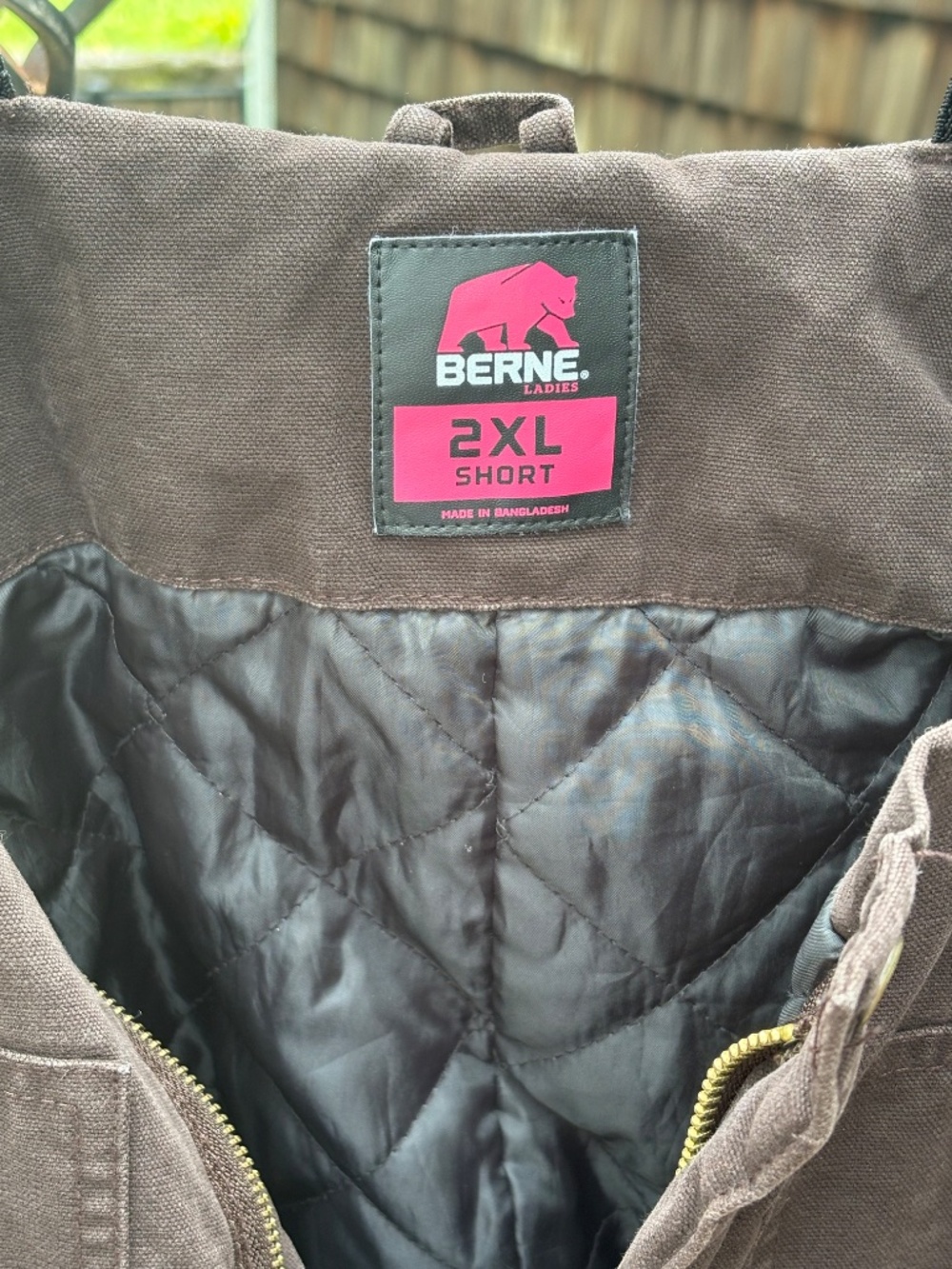 Berne insulated work bibs - 2X SHORT Women - Dark Brown - Picture 4 of 7